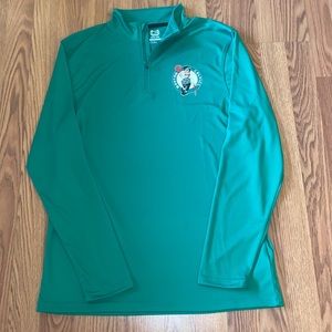 Boston Celtics Mens Quarter Zip Pullover Long Sleeve Tee